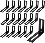 20 Stück Winkelverbinder Schwarz 40 x 60mm Verstellbare Befestigungswinkel Winkel Metall mit 2 Langloch, 90 Grad Möbel Eckwinkel Edelstahl Winkel Ecke Klammer für Holzmöbel Tische Stü