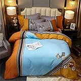 DLPPPA Tagesdecke aus Reiner Baumwolle auf dem Bett Vierteiliger Anzug Luxus-Bettwäsche-Set Queen-Size-Bettlaken-Set Bettwäsche-Set und Kissenbezüge Heimtextilien