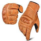aaaSports Rindsleder Motorrad Handschuhe Männer Frauen atmungsaktiv Touchscreen Motorradhandschuhe, Anti-Rutsch Leder Handschuhe Sommer