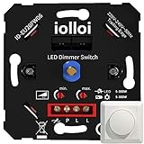 iolloi LED Dimmer Schalter, 5–300 W Unterputzdosen-Drehdimmer für Dimmbare LED und Halogen-Leuchtmittel, mit Klemmkrallen, 3 Jahre Garantie (Mit Abdeckung - Mit Klemmkrallen - LED 300W)