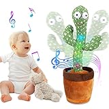 XQC Tanzender Kaktus, Kaktus-Spielzeug, das wiederholt, was Sie sagen, leuchtet, singen und tanzen, perfekte Geschenke für Kinder, Familie und Freunde