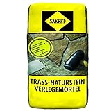 25Kg Trass-Naturstein-Verlegemörtel TNV Trassmörtel für Natursteine außen + innen SAKRET
