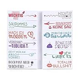 600 Blätter Lustige Haftnotizen (12 x 50 Blatt) - Bunte Klebezettel für Studenten - als Büro Gadgets zum Markieren und Geschenk Idee