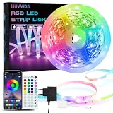 HOVVIDA LED Strip 5M, 30 LEDs/Meter, 1x5M, 150 LED, RGB LED Streifen, APP und Fernbedienung, Musikmodus, Timing-Modus, LED für Zimmer, Wohnzimmer, Küche, Schlafzimmer, Bar, Party