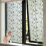 Milchglasfolie Bambusblätter Fensterfolie Bunt Blickdicht Sichtschutzfolie Fenster Selbsthaftend Klebefolie Fenster Sonnenschutz Kinderzimmer Sichtschutz 70×120cm