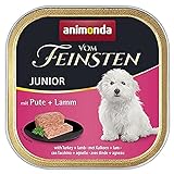 animonda Vom Feinsten Hundefutter Junior, Nassfutter für Hunde im Wachstum, mit Pute + Lamm, 22 x 150 g