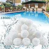 YIKANWEN Filter Balls 1300g ersetzen 46kg Filtersand, Filterbälle für Pool, Schwimmbad, Filterpumpe, Aquarium Sandfilter.