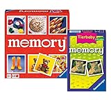 Ravensburger Spiele-Set: Junior Memory + Tierbaby Memory, Kinderspiele für Kinder ab 3 Jahren