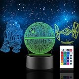 3D LED Star Wars Nachtlicht Xpassion Illusion Lampe Drei Muster und 16 Farbwechsel Dekor Lampe - perfekte Geschenke für Kinder und Star Wars Fans [Energieklasse A+]