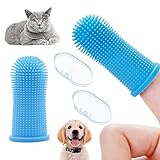 Hundezahnbürste Pet Fingerzahnbürste Silikon Finger Zahnbürsten Hunde Zahnbürste für Hund und Katze Welpen 2 Stücke Blau