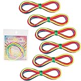 Fadenspiel,6 Stück Fingerspiel Rainbow Rope Fingertwist Nylon Regenbogen Schnur Finger für Partyspiele Autoreisen Flugreisen