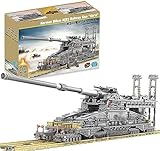 Technik Panzer Bausteine 3-IN-1 Bausatz, 3800 Klemmbausteine 1:72 Dora-Kanone WW2 Technik Militär Panzer Modell mit 8 Minifiguren, Kompatibel mit Lego Technic