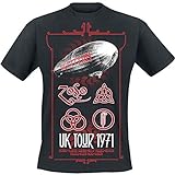 Led Zeppelin Herren Ledzeppelin_uk Tour '71_Men_bl_ts:1xl T-Shirt Not Applicable, Schwarz (Black Black), X-Large