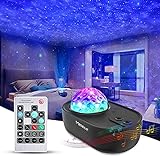 Sternenhimmel Projektor Starry Projector Light, Merece 3 in 1 Sternenprojektor Nachtlicht mit Fernbedienung, Bluetooth-Musiklautsprecher 5 Geräusche für Schlafzimmerparty,Timing für Kinder Erwachsene