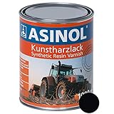 ASINOL FAHRGESTELL SCHWARZ 1.000 ml Kunstharzlack Farbe Lack 1l Liter Dose