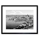 VIEW FROM CAMPANILE SAN MARCO VENICE ITALY 1895 OLD BW FRAMED ART PRINT B12X2701