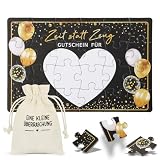 MEJOSER Zeit statt Zeug Karte zum Selber Ausfüllen 24 Teile Puzzle Gutscheinkarte Selbst Gestalten Geburtstagskarte Wunscherfüller Geschenk für Geburtstag Hochzeit Freundin Frauen M