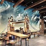 Personalisierte 3D Tapete Europäische Und Amerikanische London Tower Bridge City Night View Tapete TV Wandbild Tapete Wanddekoration fototapete 3d Vlies wandbild Schlafzimmer-430cm×300cm