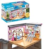 PLAYMOBIL MyLife 71610 Kinderzimmer, inklusive Einer Mädchenfigur und einem Stickerbogen, zu über 80 % aus recycelten und biobasierten Materialien, vielfältiges Spielzeug für Kinder ab 4 J