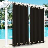 Rideau Exterieur Terrasse imperméable Rideau Pergola Extérieur Occultants à Double œillet à Isolation Thermique pour Les Jardins Pavillons 1 Panneau Beige 132x213