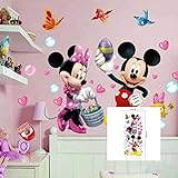 Kibi Wandtattoo Mickey Mouse Wandtattoo Mickey und Minnie Wandaufkleber Mickey Mouse wandsticker Mickey Maus Wandsticker Kinderzimmer Micky Mouse Aufkleber Wanddeko Wandsticker Minnie Maus