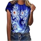 TRIGLICOLEUM Galaxy Tshirt Damen Galaxie Drucken T-Shirt Y2K Bluse Kurzarm Shirt Rundhalsausschnitt Locker Frauen Oberteile Sommer Alltag Crop Top Sport T-Shirts Teenager Mädchen Kleidung