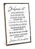 TypeStoff Holzschild mit Spruch – Zuhause ist es am schönsten – im Vintage-Look mit Zitat als Geschenk und Dekoration zum Thema Familie und Heimat (19,5 x 28,2 cm)