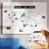 Die SCRATCH MAP Alternative! Nachhaltig, ultralanglebig, made in Germany - 'TRAVEL THE WORLD' - Weltkarte Reiserinnerung, Weltkarte zum rubbeln ist out - Größe 60x40cm