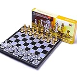 M.Q.L. Schachspiel Magnetischem Erwachsene - Einklappbar Schachbrett Schach - Lässiges Puzzle-Strategiespiel - 25x25x2cm