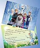 12 Einladungskarten & 12 Umschläge für Geburtstag Partys und Kindergeburtstag kompatibel mit Frozen Die Eiskönigin Nr. 006