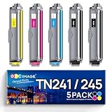 5er-Pack TN241 TN245 Kompatibel für Brother MFC 9142 CDN MFC 9332CDW für Brother TN-241 TN-245 DCP 9022CDW HL-3142CW DCP-9020CDW HL-3140CW MFC-9142CDN HL-3152CDW TN241BK TN245C TN245Y TN245M
