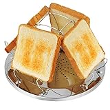 GJCrafts 4 Scheiben Faltbarer Camping Toaster, Rostfreier Stahl Camping Gasgrill Toaster Outdoor Camping Toaster für Gaskocher