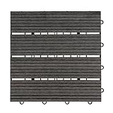 HOME DELUXE - WPC Klickfliese BAVARO - Anthrazit - 1 m² - 11 Fliesen á 30 x 30 cm I Klickfliese Terrassenfliese Balk