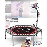 Sportstech HTX100 Trampolin, klappbar | Deutsche Qualitätsmarke | Fitness Trampolin mit Haltegriff | Indoor Jumping für Kinder und Erwachsene | TÜV/GS, Sprungzähler, APP (HTX100)