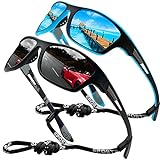 Perfectmiaoxuan Polarisierte Sonnenbrille Herren Damen Radfahren Golf Fahren Angeln Klettern Sommer Outdoor Mode Leichtgewicht Sonnenbrille Seil Brillen Halter Cat 3 CE