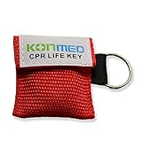 KONMED 20 Stück/Packung CPR Face Shields CPR Maske Erste Hilfe Schlüsselanhänger Schlüsselanhänger (rot)