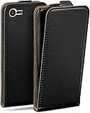 moex Flip Case für Sony Xperia X Compact Hülle klappbar, 360 Grad Rundum Komplett-Schutz, Klapphülle aus Vegan Leder, Handytasche mit vertikaler Klappe, magnetisch - Schwarz
