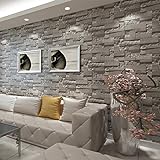 baporee Stein-Tapete des Ziegelstein-3D des Staplungs-Moderne Tapeten-Wand-Tapeten-Wand-Tapeten-Ziegelstein-Wand-Tapete-graues für Wohnzimmer