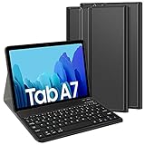 TASTATUR für Samsung Galaxy Tab A7 (Deutsches QWERTZ) Tastatur, Bluetooth Abnehmbarer Tastatur mit Hülle Standfunktion für Samsung Galaxy Tab A7 2020 10,4 Zoll, Schwarz