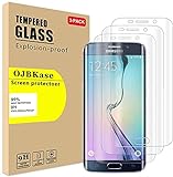 OJBKase [3 Stück Samsung Galaxy S6 Edge Plus, Schutzfolie Gehärtete Glasfolie Displayschutzfolie, 2.5D 9H Härte und Hohe-Auflösung, Anti-Kratzen, Anti-Öl, Anti-Bläschen