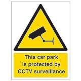 VSafety 6E005AN-R'Car Park Protected By CCTV Surveillance' Schild, 150 mm x 200 mm (3 Stück)