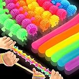 OleOletOy Stress Strings 12er Pack Fidget Noodles Glow in The Dark Sensory Noodles Angst Relief für Kinder Erwachsene - Stocking Stuffers Party Favors Autismus ADHD Therapie