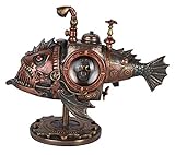 Steampunk Fisch U-Boot Piranha Skulptur Dekofigur Fischdeko Retro Futurismus wu76795a4 Palazzo Exklusiv
