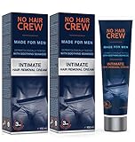 2 x NO HAIR CREW Enthaarungscreme für den Intimbereich – extra sanfte Haarentfernung für Männer (Set 2 x 100ml)