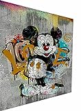 Magic Canvas Art - Bilder Pop Art Micky Maus Love Leinwandbild 1- teilig Hochwertiger Kunstdruck modern Wandbilder Wanddekoration Design Wand Bild – P5322, Größe: 60 x 40 cm
