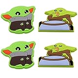 Baby Yoda Shoe Charms, Decorations for Clog Charms and Wristband, Handmade Shoe Accessories, Cool Shoe Charm for Kids, Women, Men, 4PCS