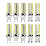 LED Bulb G9 AC 110-120V Silicone Corn Bulb 3014 SMD 152LED Energy Saving Lamp Dimmable 7W (70W Halogen Equivalent) LED Bulb for Home Lighting (10 Pack) (Size : Cold White) (Warm White)