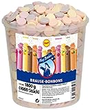 Frigeo Ahoj-Brause, Die Klassiker: runde Brause-Bonbons in den vier Geschmacksrichtungen Zitrone, Orange, Himbeere und Cola, 1000 Stück im Eimer (1,8kg)