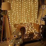 200 LEDs Lichtervorhang 2x3m LED Lichterkette Vorhang mit 8 Modi, IP65 Wasserdicht USB Vorhanglichter String Light für Hochzeitsfeier Schlafzimmer Wand Weihnachten