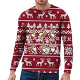 Pullover Für Herren Weihnachtspulli Hässliche Weihnachtpullover Ugly Christmas Sweater Weihnachten UnisexUnisex Lustige Sweatshirts hässliche 3D Printed Xmas Grafik Santa Longsleeve Shirt